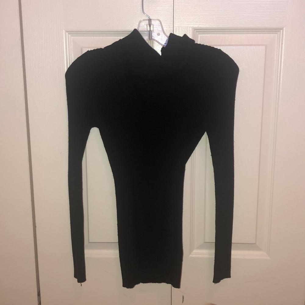 black turtleneck sweater